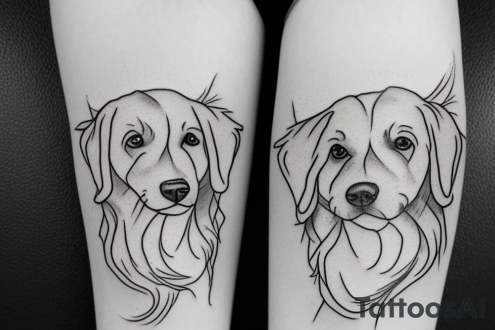 Golden retriever tattoo idea