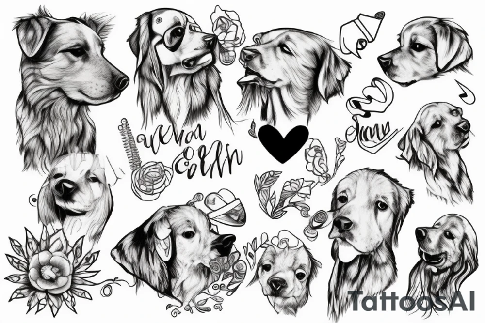 Golden retriever tattoo idea