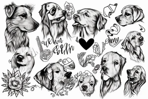 Golden retriever tattoo idea