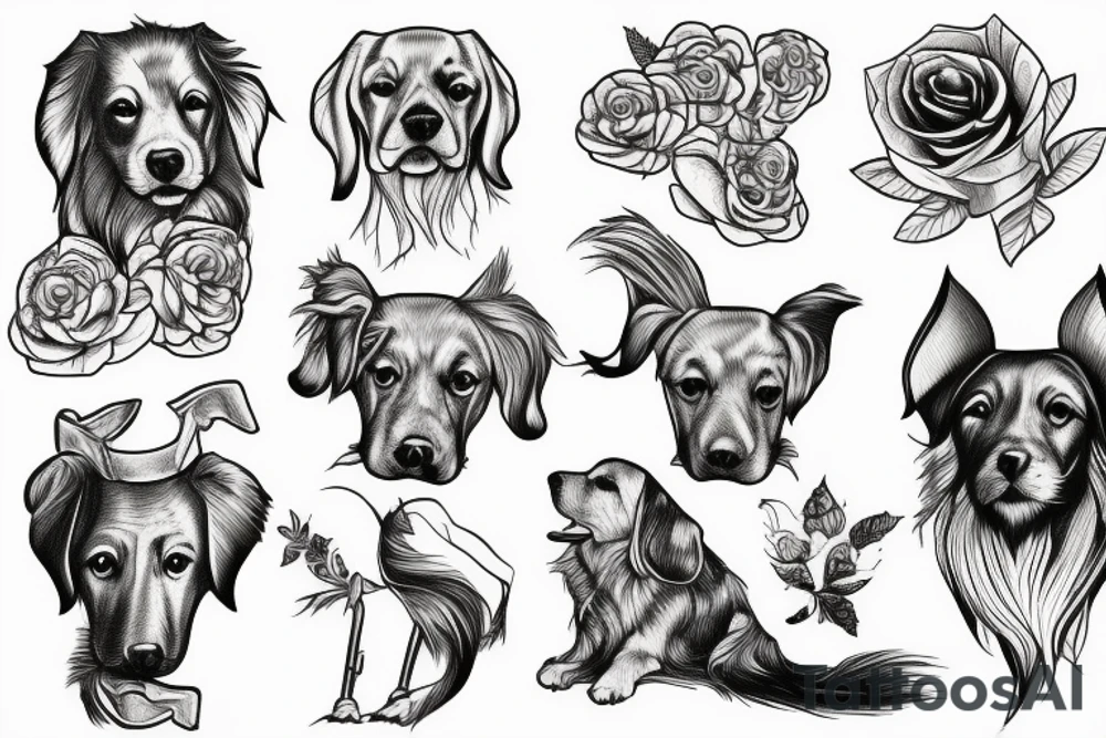 Golden retriever tattoo idea