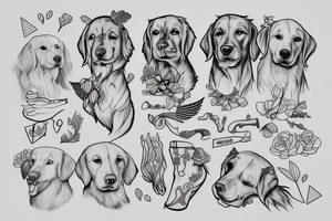 Golden retriever tattoo idea