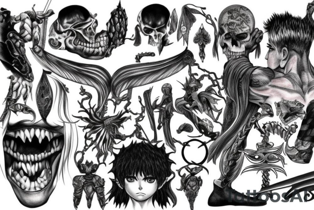 Guts from berserk anime tattoo idea