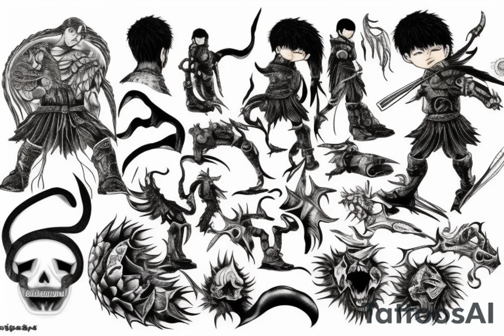 Guts from berserk anime tattoo idea