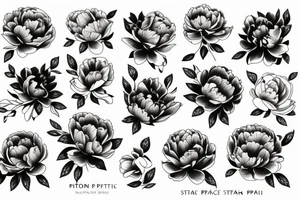 piano peony space tattoo idea