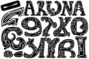 a design consisting of letters S,N and A tattoo idea