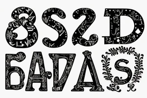 a design consisting of letters S,N and A tattoo idea