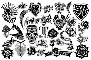 a mixed design of S,N and A tattoo idea