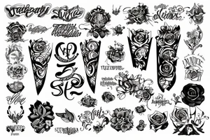 a mixed design of S,N and A tattoo idea