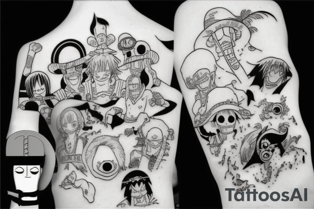 one piece anime tattoo idea
