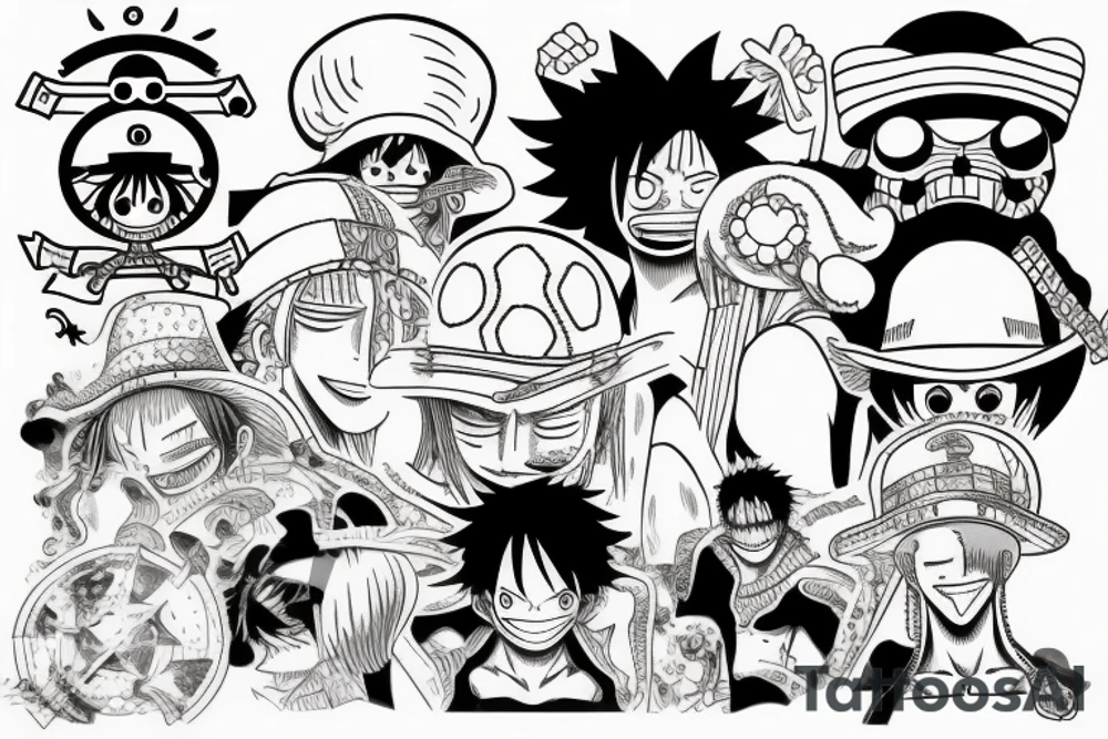 one piece anime tattoo idea