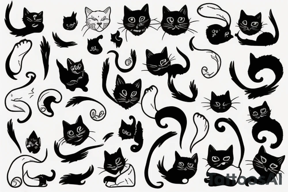 black cat scratching you tattoo idea