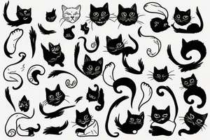 black cat scratching you tattoo idea