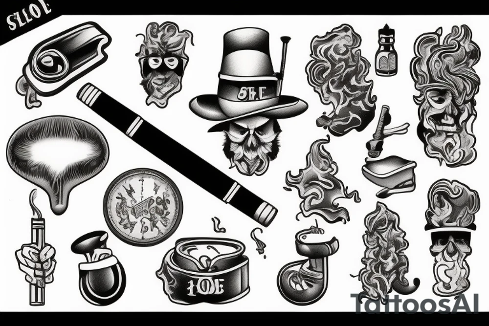 a smoking pipe tattoo idea