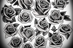 Money roses tattoo idea