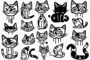 cute cat tattoo idea