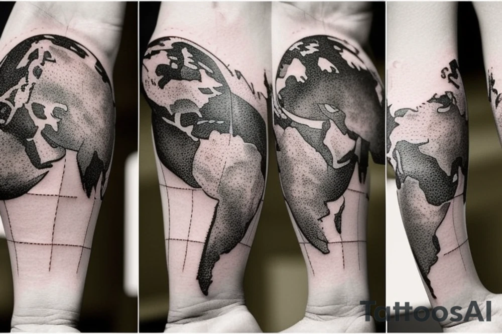Earth map tattoo idea