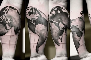 Earth map tattoo idea