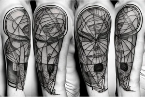 Vitruvian man cyberpunk tattoo idea