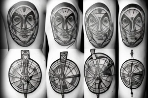 Vitruvian man cyberpunk tattoo idea