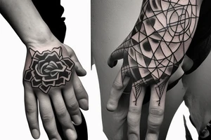 Showing fuck hand gesture to hand of god art tattoo idea