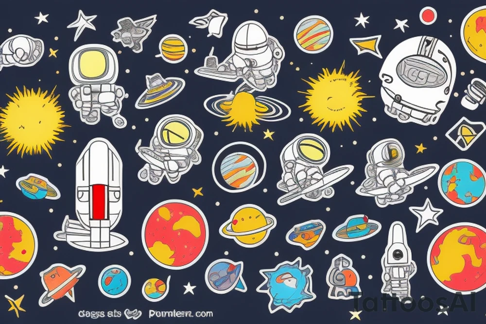 Astronaut sitting on top of a planet tattoo idea