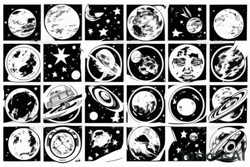 Astronaut sitting on top of a planet tattoo idea
