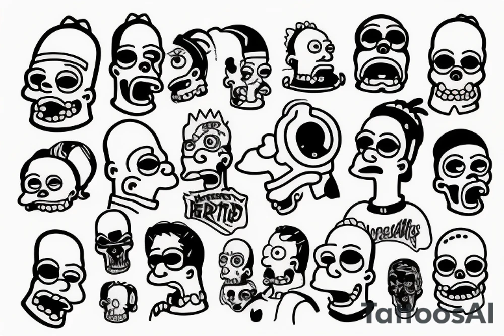 homer simpson's skull tattoo idea