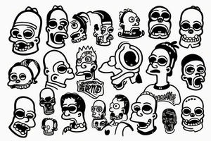 homer simpson's skull tattoo idea