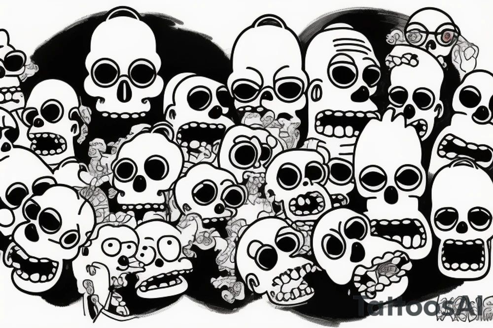 homer simpson's skull tattoo idea