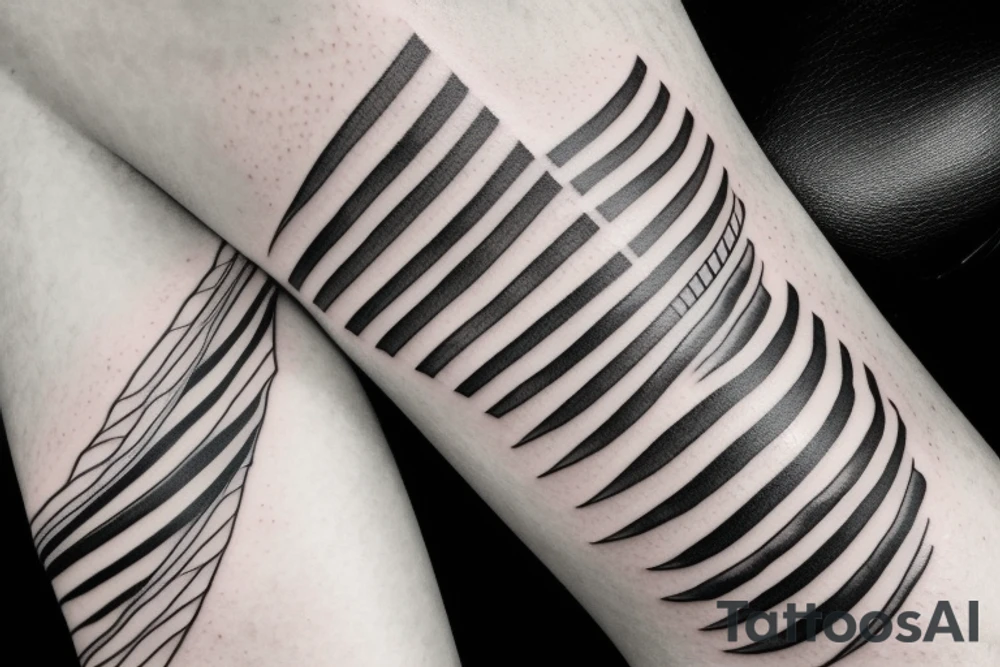 in the form of stripes on the forearm tattoo idea