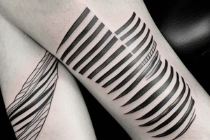 in the form of stripes on the forearm tattoo idea