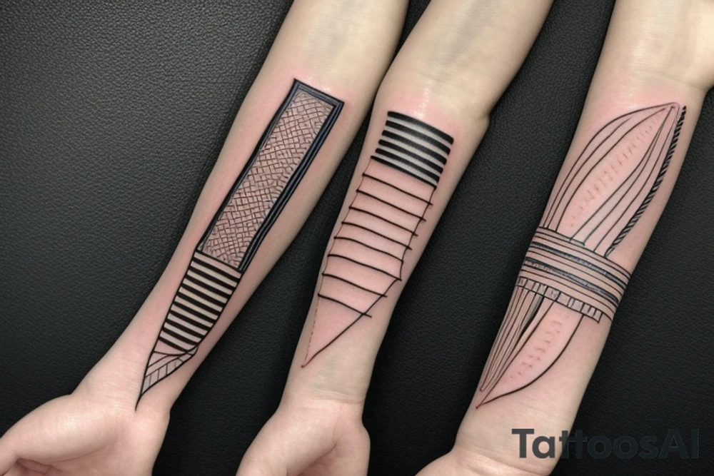in the form of stripes on the forearm tattoo idea