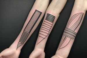 in the form of stripes on the forearm tattoo idea
