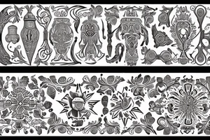 Slavic ornament on arm and shoulders tattoo idea