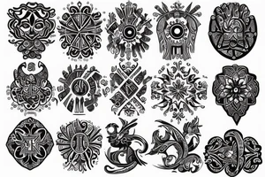 Slavic ornament on arm and shoulders tattoo idea