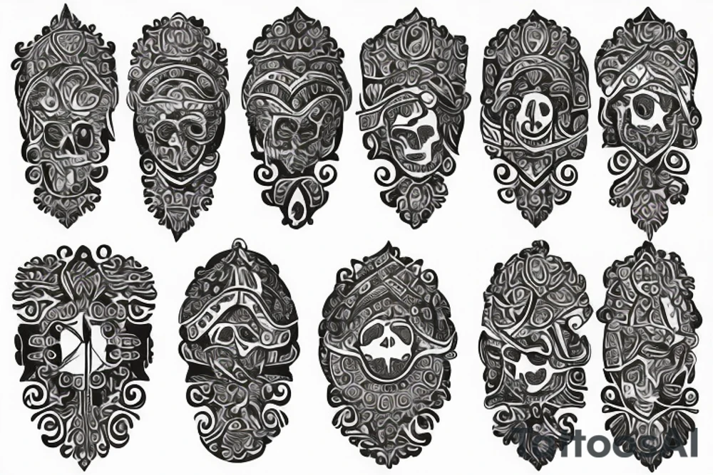 Slavic ornament on arm and shoulders tattoo idea