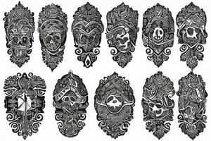 Slavic ornament on arm and shoulders tattoo idea