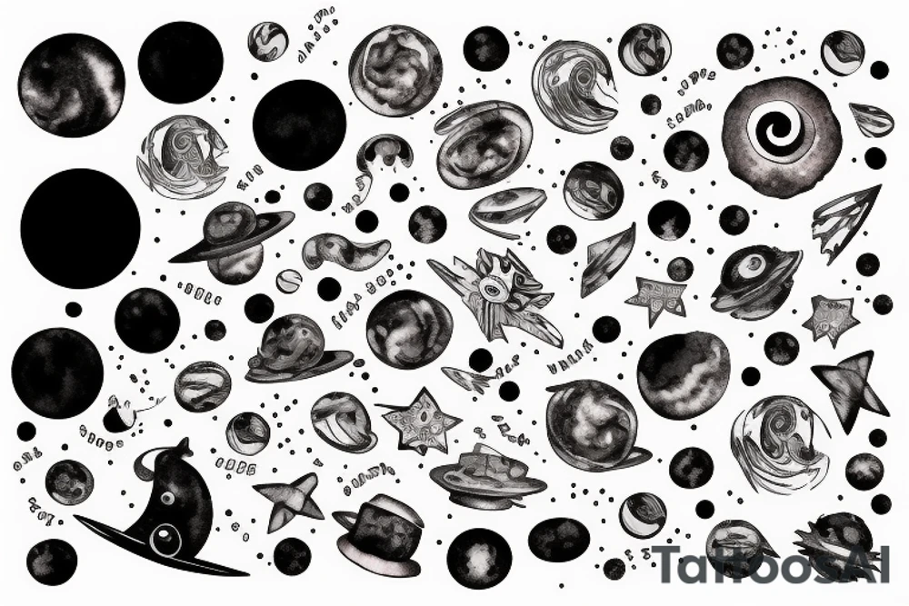 black hole universe tattoo idea