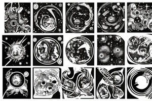 black hole universe tattoo idea