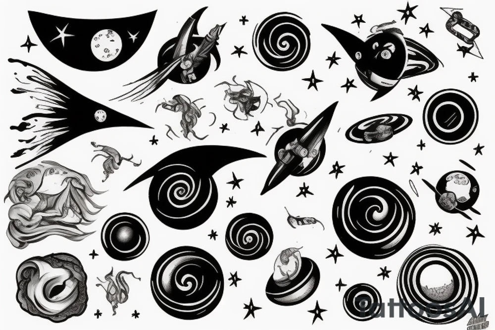 black hole universe tattoo idea