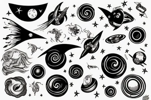 black hole universe tattoo idea
