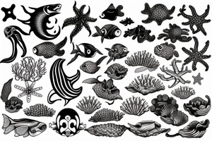 sea creatures tattoo idea