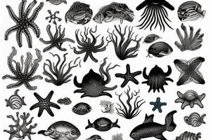 sea creatures tattoo idea