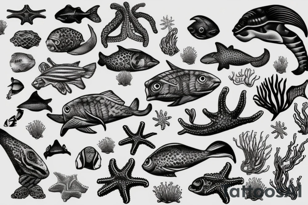 sea creatures tattoo idea