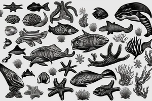 sea creatures tattoo idea