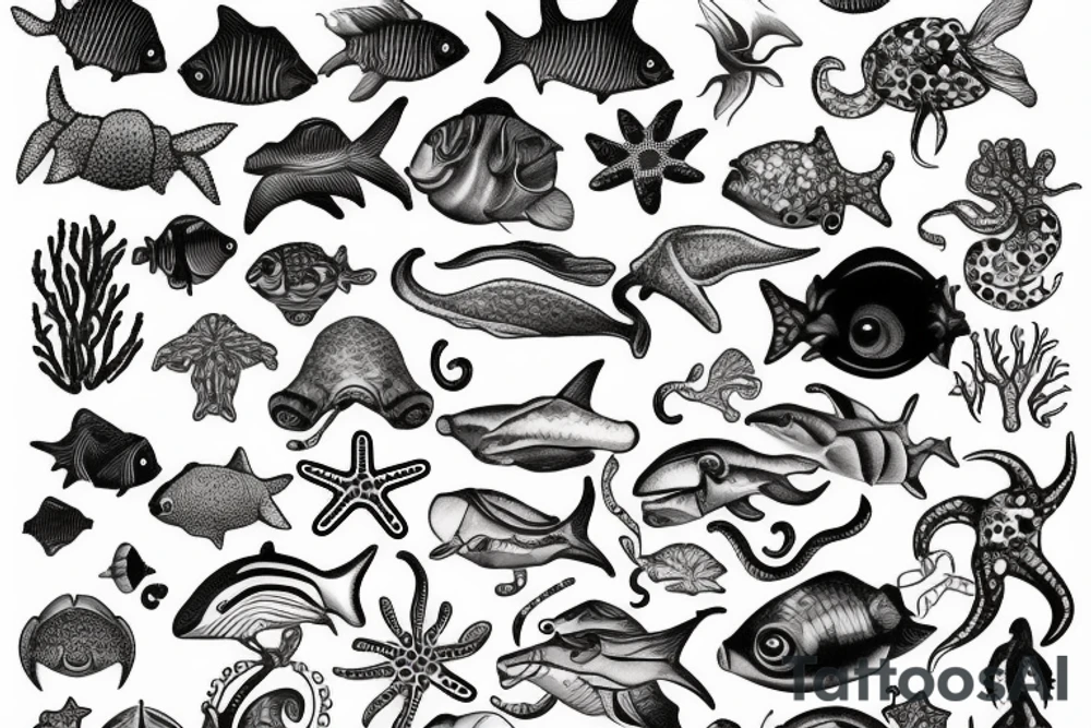 sea creatures tattoo idea