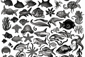 sea creatures tattoo idea