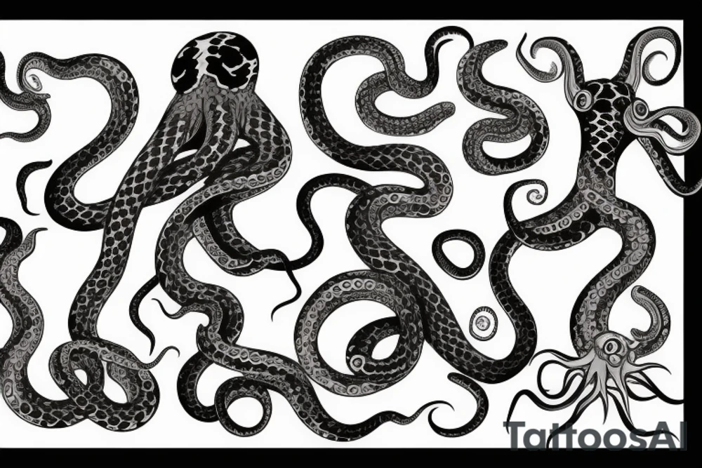 snakes and octopus tattoo idea