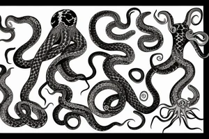 snakes and octopus tattoo idea