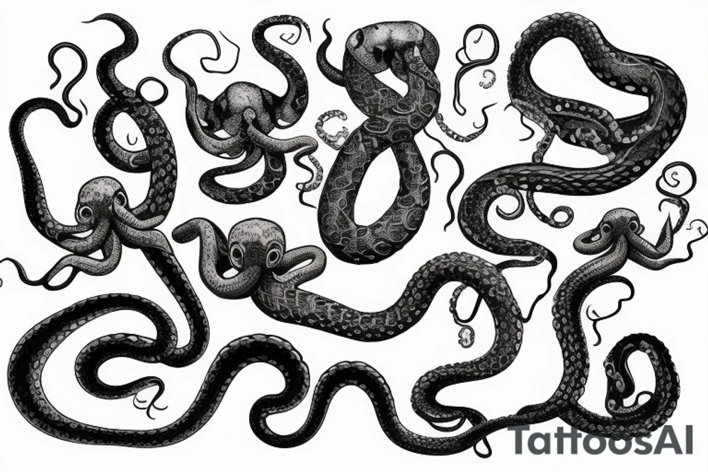 snakes and octopus tattoo idea
